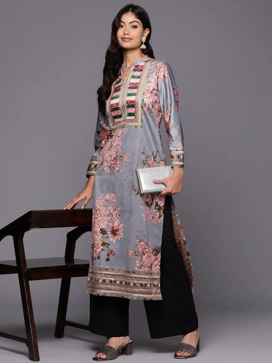 Ahalyaa Women's Traditional wear Kurta - Grey