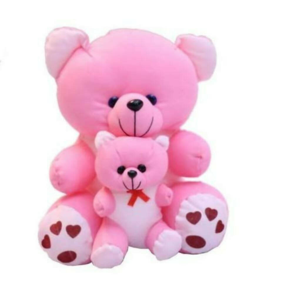 Tedstree Soft Toys Skin Friendly Super Soft Mother With Child Teddy Bears (Pink )