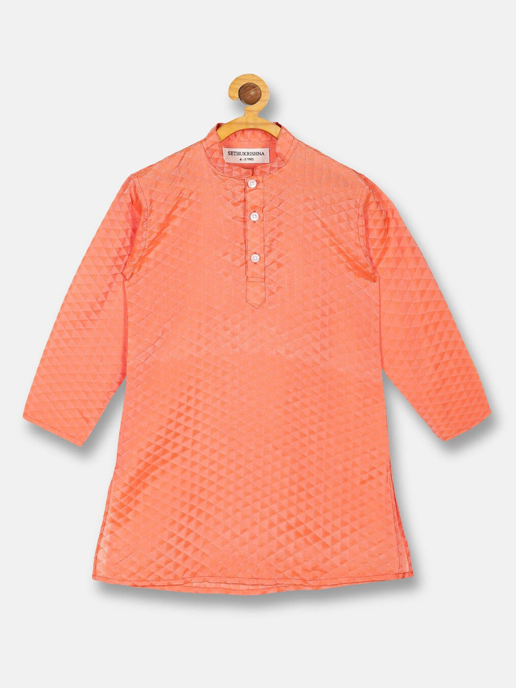 Sethukrishna Boys Orange Kurta with Pyjamas