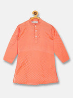 Sethukrishna Boys Orange Kurta with Pyjamas