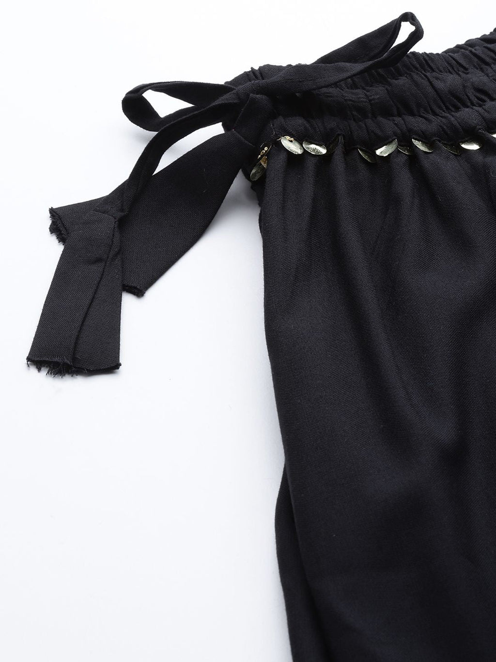 TAG 7 Women Black Solid Flared Palazzos