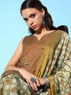 Ahalyaa Women's Brown Colour Cotton Blend Digital Printed Kurta Palazzo Set With Dupatta - Distacart