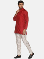 Sethukrishna Men Maroon Kurta with Pyjamas - Distacart