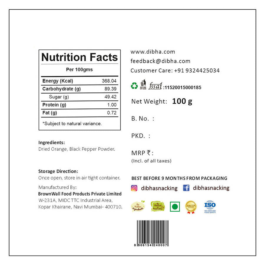 Dibha Dried Orange With Black Pepper