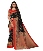 Vamika Black Printed Art Silk Saree