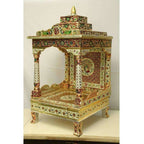 Silver Coated Multi Color Pooja Mandir / Pooja Mandiram Multi Color