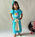 ArthLife Blue Flower Embroidered Co-Ord Set