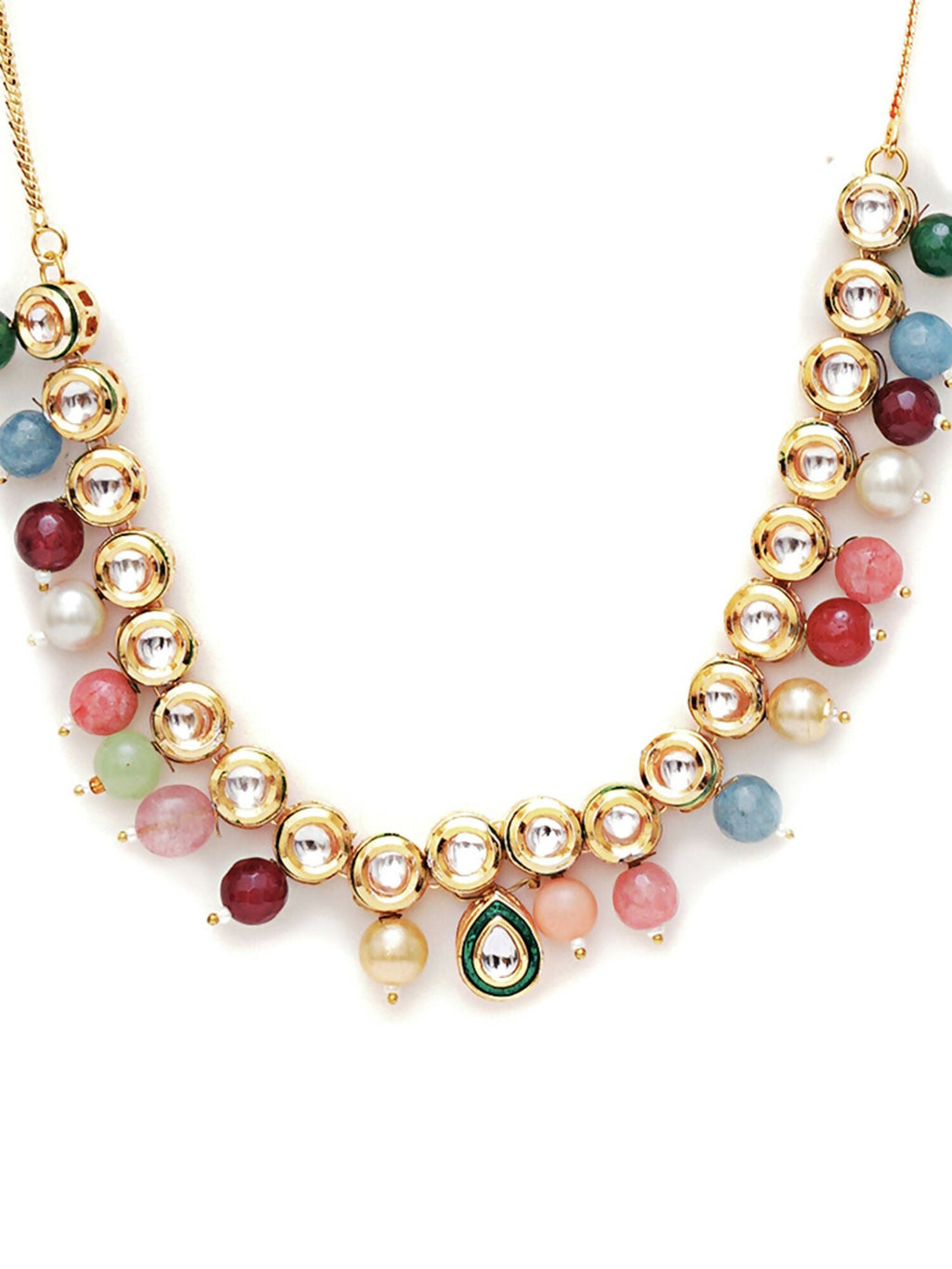 Kundan Necklace (Multi Color) - Ruby Raang