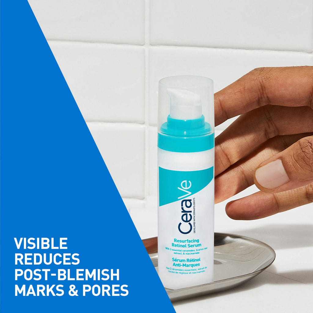 CeraVe Resurfacing Retinol Serum, Reduces Acne Marks with Licorice Root Extract & Niacinamide