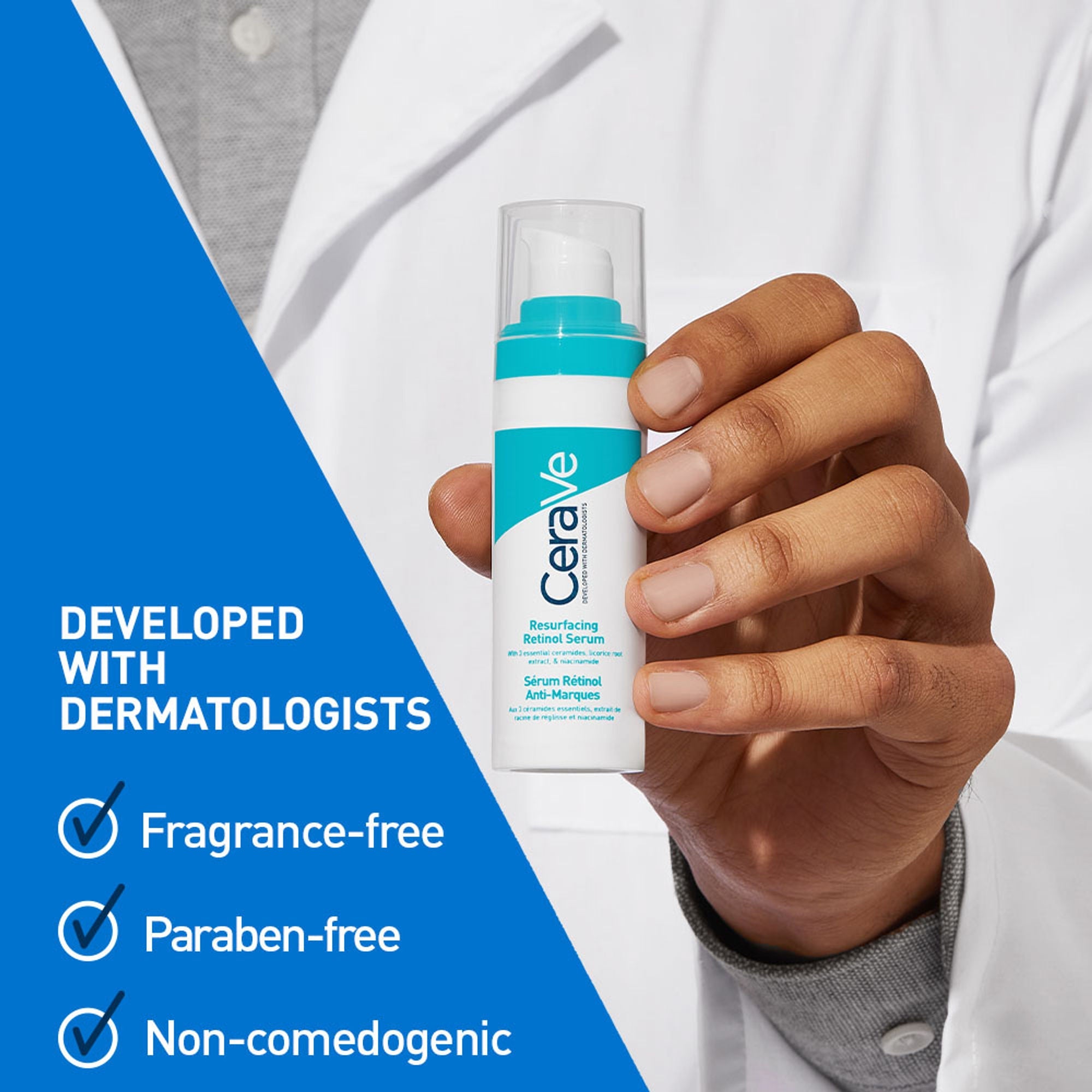 CeraVe Resurfacing Retinol Serum, Reduces Acne Marks with Licorice Root Extract & Niacinamide