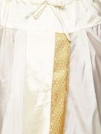 Sethukrishna Men Gold-Toned & White Kurta with Dhoti Pants - Distacart