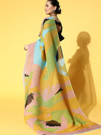 Tikhi Imli Abstract Poly Georgette Saree Border - Distacart