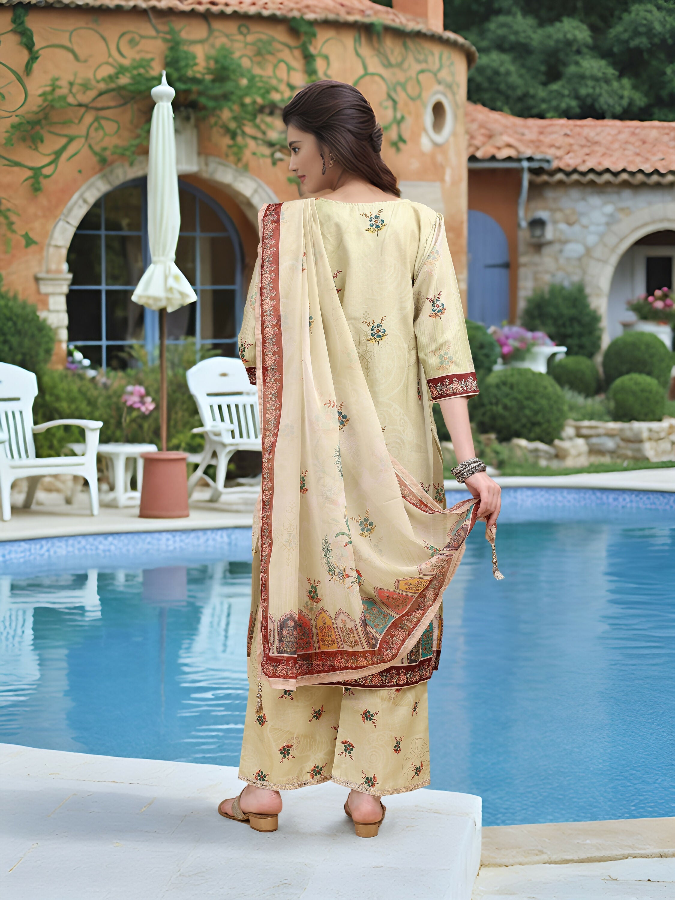 Joban Fashion Off White Position Digital Print With Position Foil Kurta Set - Distacart