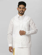 Ramraj Cotton Mens Full Sleeve Formal Poly Cotton White Shirt