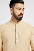 Ethnic India Beige Men's Kurta Ethnic Motifs