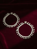 NVR Women Set of 2 Silver Plated Ghunguru Beaded Anklet