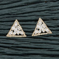 Joban Fashion Women Brass Golden White Ad Earrings - Distacart
