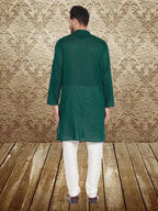 Even Apparels Men's Pure Cotton Green Kurta