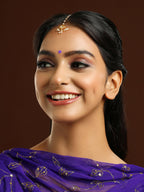 Ruby Raang Gold Square with Pearls Kundan Maang Tikka - Distacart