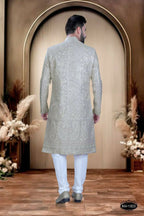 Joban Fashion Men's Onion-Pink Base Silk Kurta with Pyjama