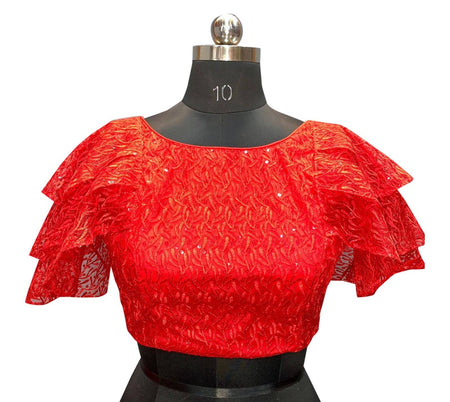 Vamika Red Net Shifly Work Blouse