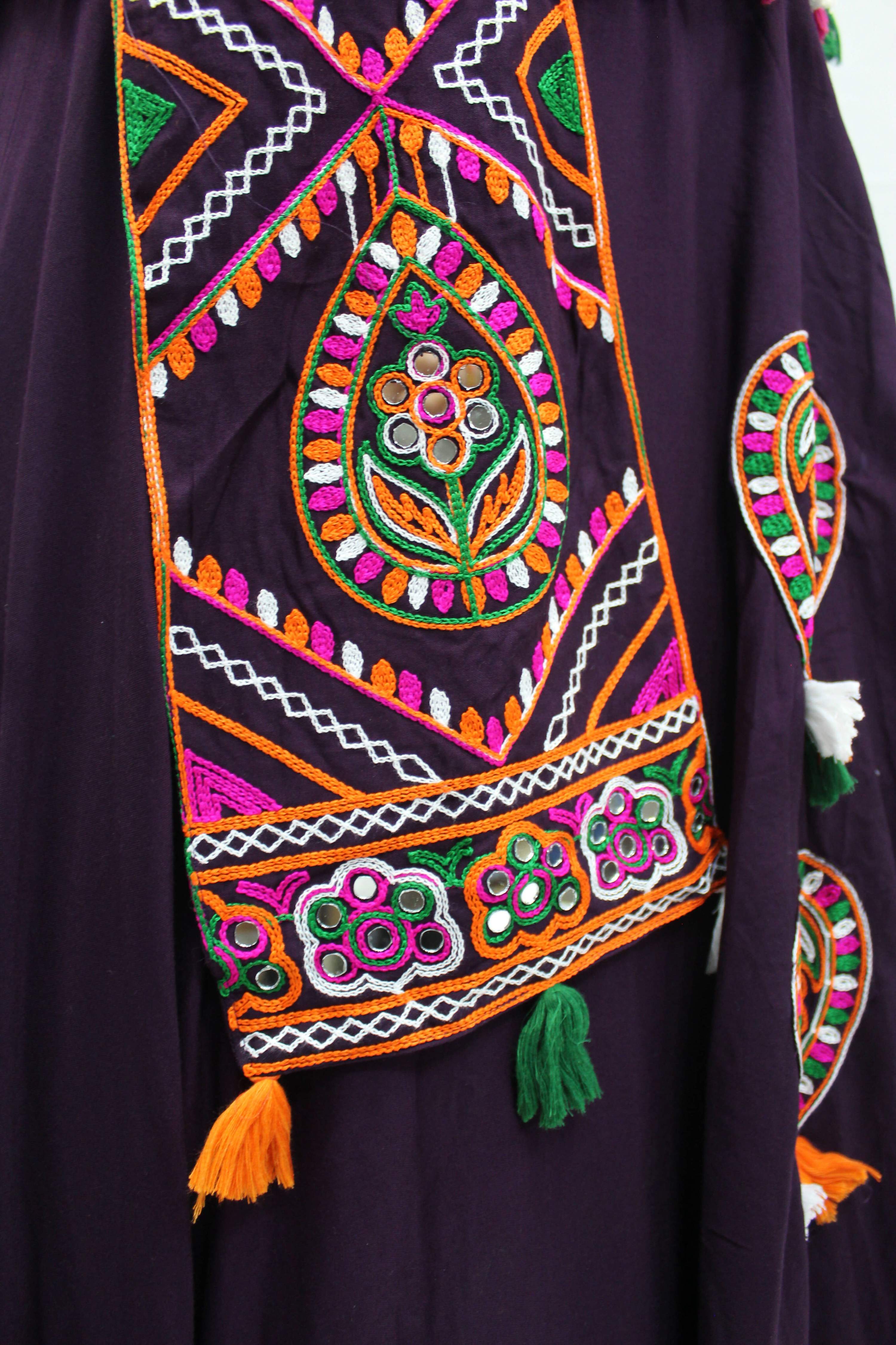 Purple Viscose Rayon Thread Embroidered Navratri Lehenga Choli with Dupatta - Raas