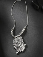 NVR Women's Silver-Toned Krishna Pendant with Chain