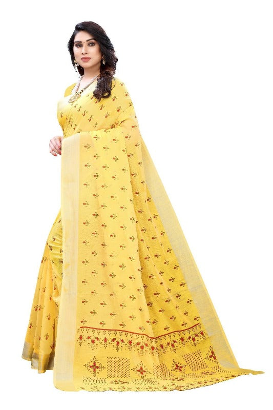  Yellow Chanderi Designer Saree (DIYA YELLOW)	