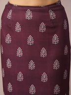 Myshka Women's Violet Printed Knee Length Party Embellished Skirts