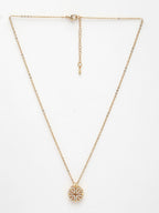 NVR Women's Rose Gold Heart Shape American Diamond Metal Chain