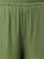 Joban Fashion Green Rayon and Embroidered Work Straight Kurta Bottom Set