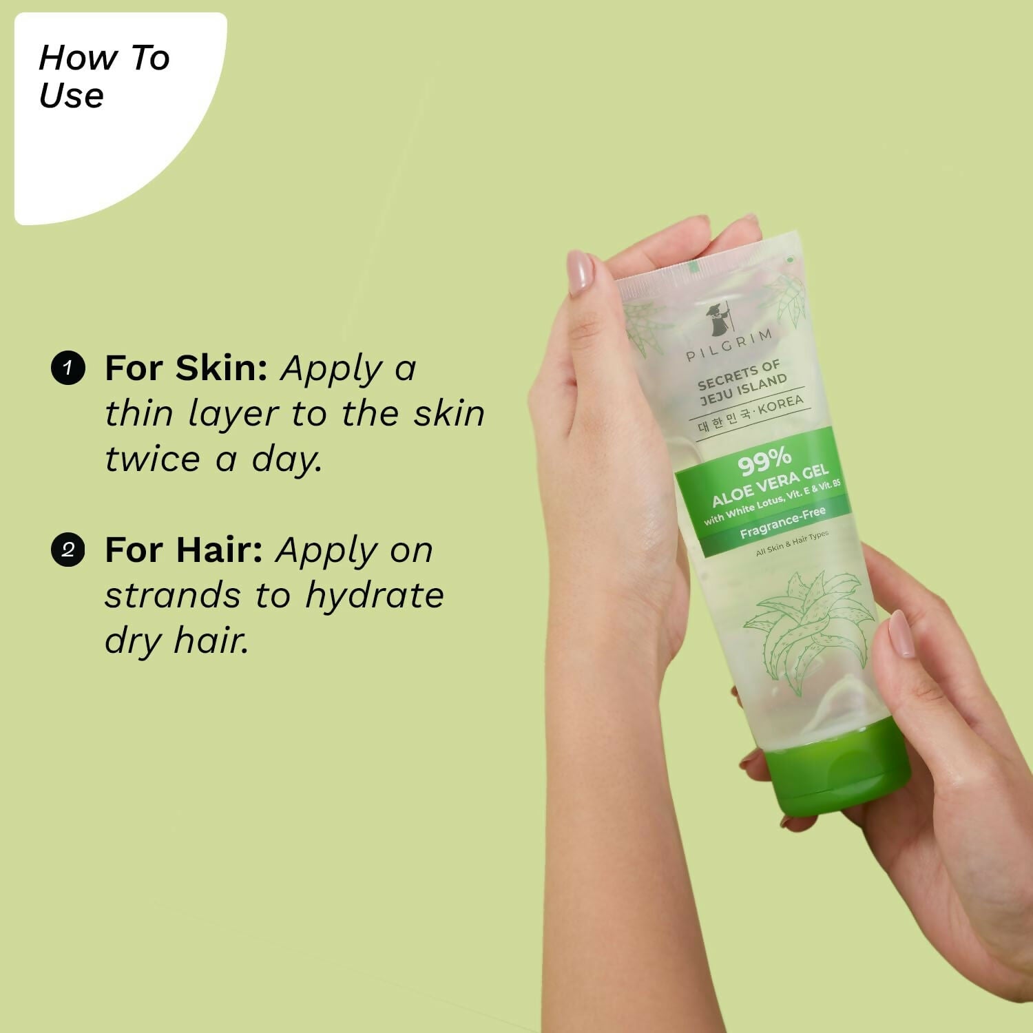 Pilgrim Korean 99% Pure Aloe Vera Gel with Vitamin E & Vitamin B5, Hydrates & Soothes Skin - Korean Skin Care - Distacart