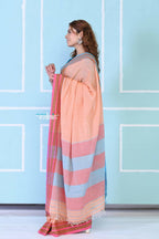 Very Much Indian Traditional Patteda Anchu Ilkal Handloom Saree - Peach Tone - Distacart