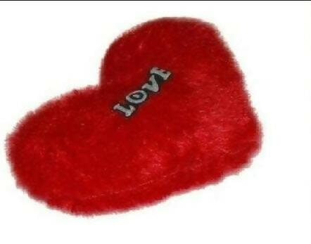 Heart Shape Pillow Fur Cushion (Red)