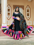 AI Fashion Black Viscose Rayon Designer Navratri Lehenga Choli Collection