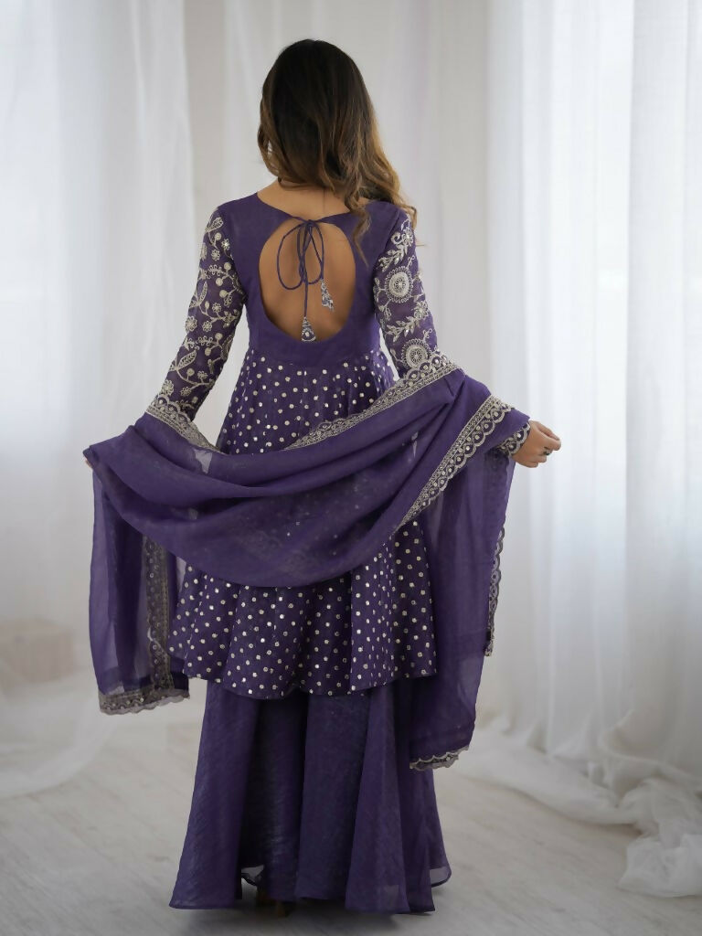Teeya Creation Lavender Color Embroidery Work Wedding Wear Salwar Suit - Distacart