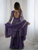 Teeya Creation Lavender Color Embroidery Work Wedding Wear Salwar Suit - Distacart