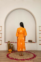 Joban Fashion Orange Tie & Dye Cotton Dress - Distacart