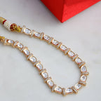 Kundan and American Diamond Neckpiece (Gold) - Ruby Raang