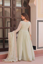 Joban Fashion Pista Georgette Sequence Embroidery Work Kurta Set - Distacart