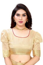 Vamika Cream Color Cotton Polyester Silk Weaving Saree