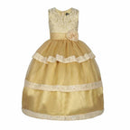 Asmaani Baby Girl's Off White Colour Satin A-Line Maxi Full Length Dress (AS-DRESS-22111)