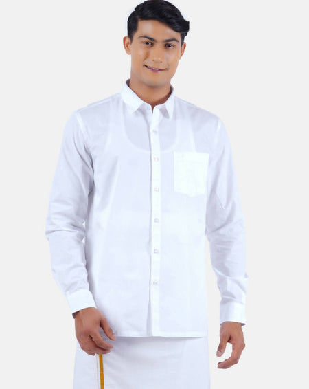 Ramraj Cotton Mens 100 % Cotton Viceroy Full Sleeve White Shirt