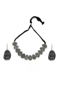 Mominos Fashion Johar Kamal Oxidised Silver-Plated Brass Finish Choker For Women - Distacart