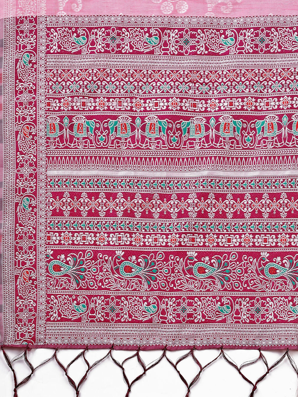 Shree Shyam Fashion Anaya Pink Linen Cotton Saree
