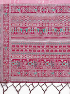 Shree Shyam Fashion Anaya Pink Linen Cotton Saree
