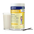 Gritzo SuperMilk Growth+ (Formerly Height+) Unsweetened Drink Mix (10-12y Girls), 12g Protein Powder Creamy Vanilla