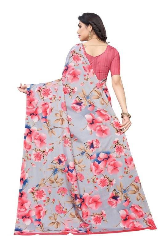 Vamika Grey Linen Satin Border Saree (SONAKSHI 12 PEACH)