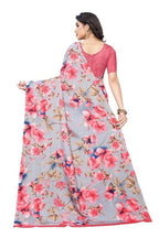 Vamika Grey Linen Satin Border Saree (SONAKSHI 12 PEACH)