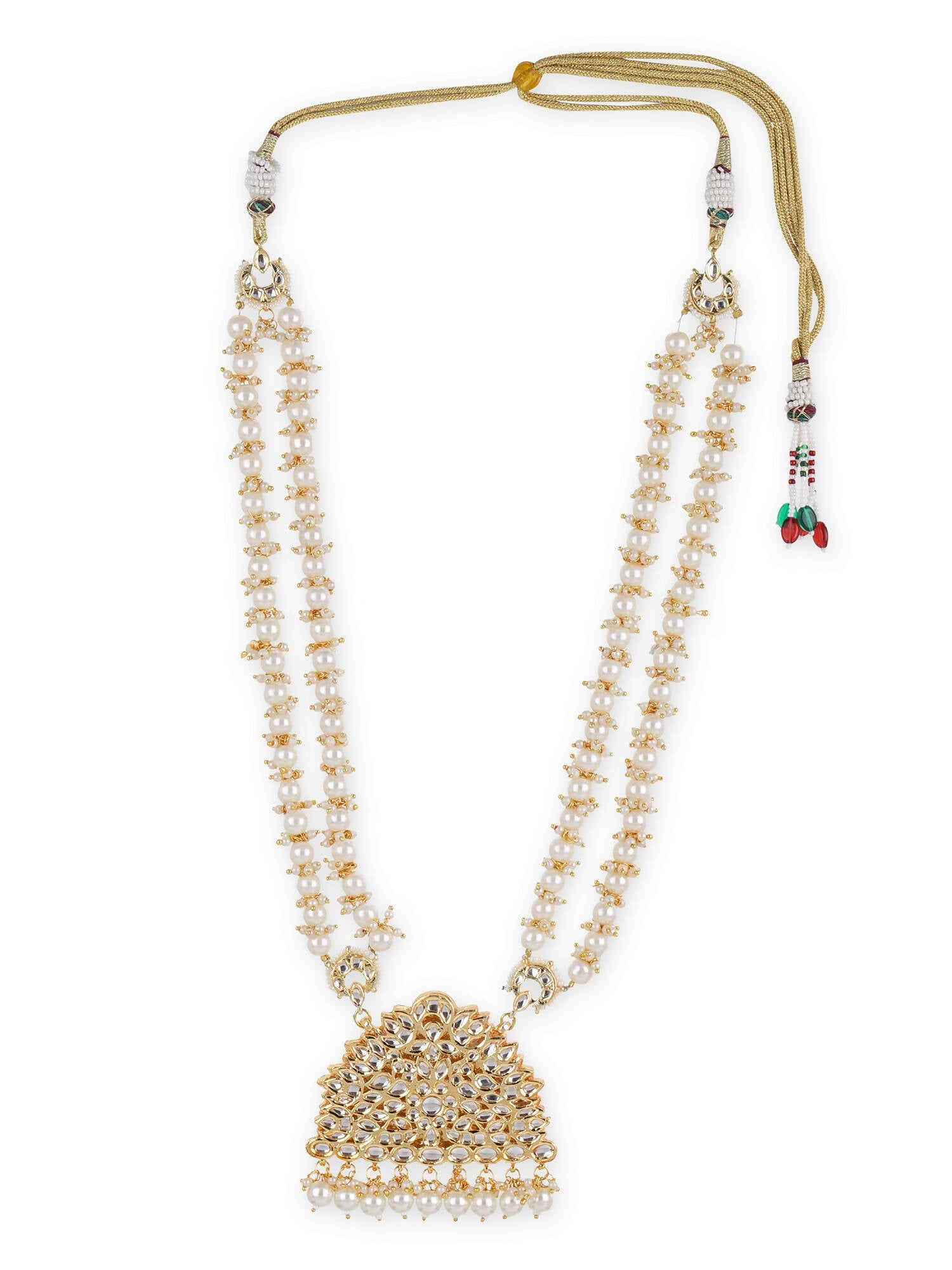White Brass Gold-Plated Necklace - Ruby Raang - Distacart